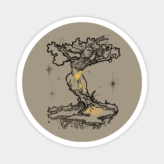 Female Tree of Life (Dark Lineart) Magnet by Keith Williams